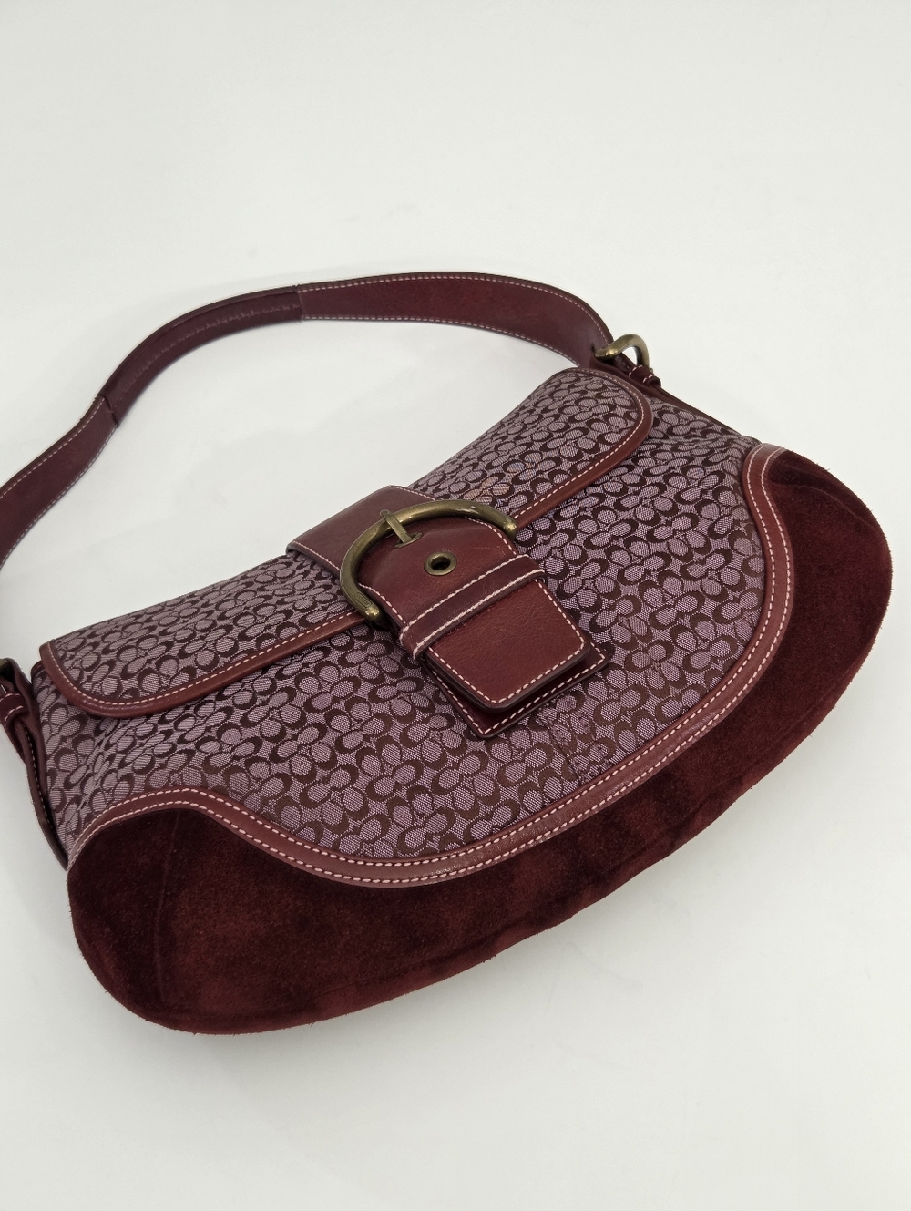 EXCELLENT VINTAGE COACH Y2K MINI SIGNATURE SOHO BUCKLE FLAP SHOULDER BAG 6808 - Picture 7 of 9